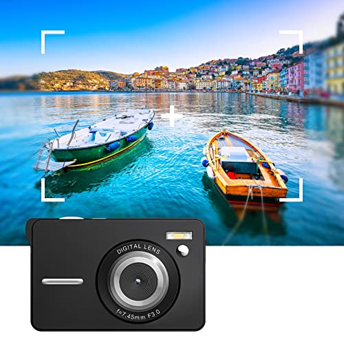 Kidyawn 4k Digital Camera, Up to 56 MP (Interpolation) Digital Camera 20x Digital Zoom 2.7 Inch TFT-LCD Digital Anti—Shake Camera Built-in Flash and Face Distinguish, Gift for Family (Black)