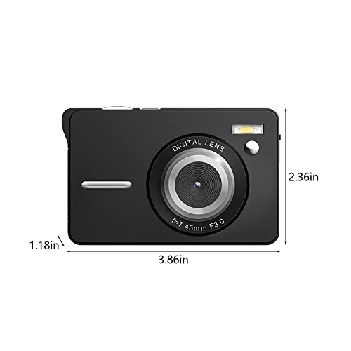 Kidyawn 4k Digital Camera, Up to 56 MP (Interpolation) Digital Camera 20x Digital Zoom 2.7 Inch TFT-LCD Digital Anti—Shake Camera Built-in Flash and Face Distinguish, Gift for Family (Black)