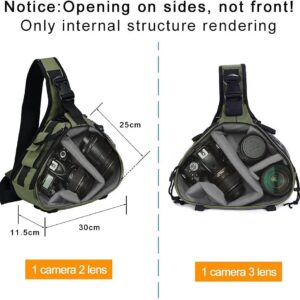 CADeN Camera Bag Sling Backpack Camera Case Waterproof with Rain Cover Tripod Holder, Compatible for DSLR/SLR Mirrorless Cameras (Canon Nikon Sony Pentax) and Accessories Green