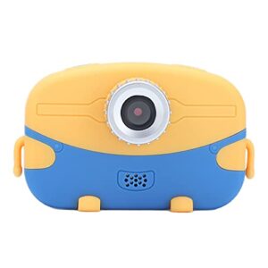 luqeeg 1080p kids digital camera, usb charging mini camera toy, portable selfi cameras with lanyard and storage box, support take pictures and video, small games, christmas birthday gifts(blue)