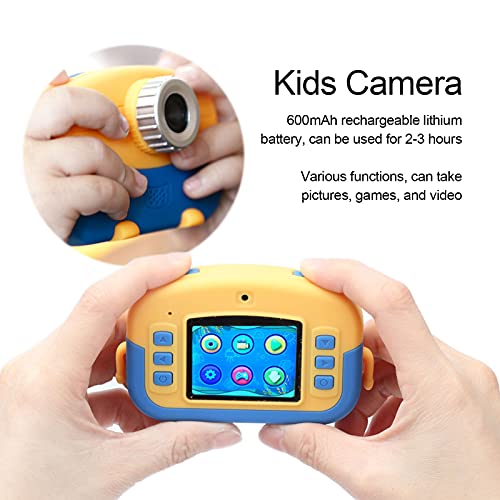 Luqeeg 1080P Kids Digital Camera, USB Charging Mini Camera Toy, Portable Selfi Cameras with Lanyard and Storage Box, Support Take Pictures and Video, Small Games, Christmas Birthday Gifts(Blue)