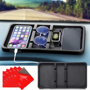 extra large dashboard mat for car dashboard accessories, anti skid car dashboard pad compatible with all smartphone car non slip pad for dashboard with 6 non marking tape, 12.60 x 6.81 inch