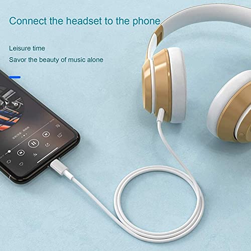 [Apple MFi Certified] Aux Cord for iPhone in Car,Lightning to 3.5mm Aux Stereo Audio Cable Adapter Compatible with iPhone 13/12/11/XS/XR/X/8/7 for Car Home Stereo, Speaker, Headphone, -3.3ft (White)