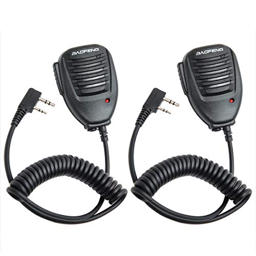 BAOFENG 2 Pack Original UV-5R Mic for Ham Radio Shoulder Speaker Mic Compatible with BaofengBF-F8HP UV-5R UV-5R Plus GT-3 BF-888s can be Used as Police Walkie Talkie Two Way Radio Accessories