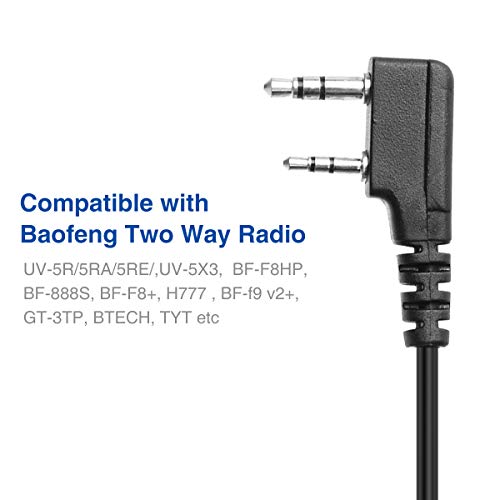 BAOFENG 2 Pack Original UV-5R Mic for Ham Radio Shoulder Speaker Mic Compatible with BaofengBF-F8HP UV-5R UV-5R Plus GT-3 BF-888s can be Used as Police Walkie Talkie Two Way Radio Accessories