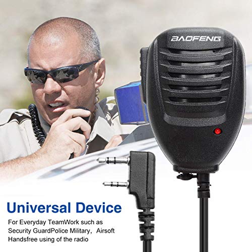 BAOFENG 2 Pack Original UV-5R Mic for Ham Radio Shoulder Speaker Mic Compatible with BaofengBF-F8HP UV-5R UV-5R Plus GT-3 BF-888s can be Used as Police Walkie Talkie Two Way Radio Accessories