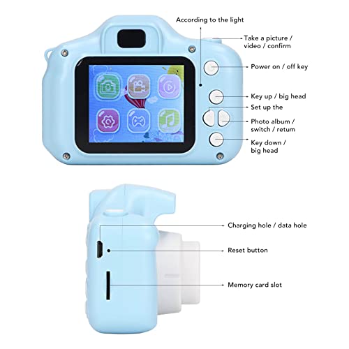 Hztyyier Kids Camera, 2.0in IPS Screen Kids Selfie Camera, Digital Video Cameras for Christmas Birthday Gifts