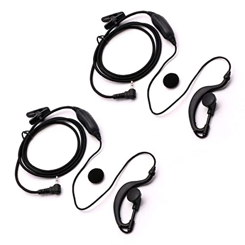 2-Pack G Shape Radio Earpiece Replacement for Motorola Model T200 T260 T265 T280 T400 T402 T460 T465 T480 T500 T600 T800 T270 T280 T289 T4000 T6300 T7400 T8000 T8500 Walkie Talkie Earhook Headset