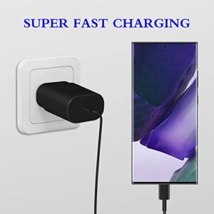 Type C Charger, 2PacK 25W USB C Charger Super Fast Charger with 6FT USB C to C Charger Cable Compatible with Samsung Galaxy S23 Ultra/S23/S23+/S22/S22 S21 S20 Ultra/S22+/S21+/ Ultra/S20/S20+/