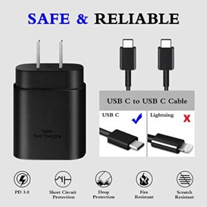 Type C Charger, 2PacK 25W USB C Charger Super Fast Charger with 6FT USB C to C Charger Cable Compatible with Samsung Galaxy S23 Ultra/S23/S23+/S22/S22 S21 S20 Ultra/S22+/S21+/ Ultra/S20/S20+/