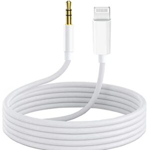 [Apple MFi Certified] iPhone AUX Cord for Car Stereo, 6.6ft Lightning to 3.5mm AUX Audio Cable Support All iOS Compatible for iPhone 14/13/12/11/SE/XS/XR/X 8 7 6 5, iPad/Home Stereo/Headphone-white 2M