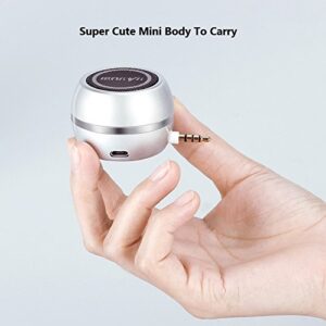 Wireless Mini Speaker 3.5mm Aux Input Jack, 3W Portable Speaker for Cellphone Tablet Laptop, Silver