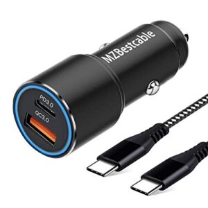 38w usb c car charger and cable for samsung galaxy s23 s21 s22 plus ultra fe a23 a53 a13 a14 5g,note 10 20,a12 a42 a32 a71,pixel 7 6 pro,pd&qc 3.0 fast charging car phone adapter for iphone 14 13 pro