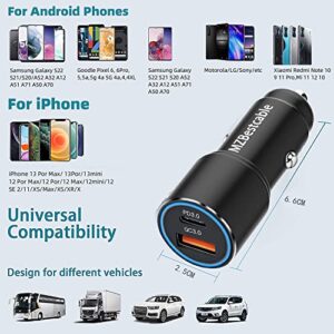 38W USB C Car Charger and Cable for Samsung Galaxy S23 S21 S22 Plus Ultra FE A23 A53 A13 A14 5G,Note 10 20,A12 A42 A32 A71,Pixel 7 6 Pro,PD&QC 3.0 Fast Charging Car Phone Adapter for iPhone 14 13 Pro