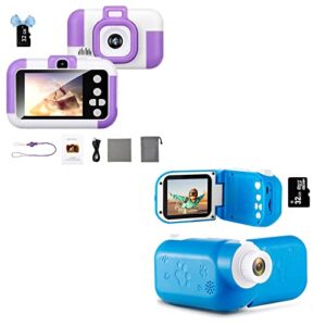 camera for kids 3-10 years,kids digital camera christmas birthday gifts for boys and girls,2.4 inch 1080p dual lens children video camera toys (32g)