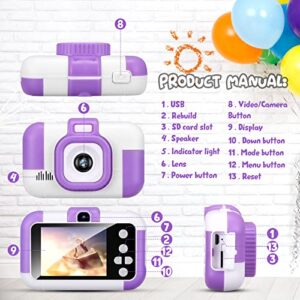 Camera for Kids 3-10 Years,Kids Digital Camera Christmas Birthday Gifts for Boys and Girls,2.4 Inch 1080p Dual Lens Children Video Camera Toys (32G)