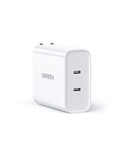 ugreen 36w dual ports usb c wall charger – 2-port fast charger usb-c power adapter compatible for iphone 13/13 mini/13 pro/13 pro max/12/12 pro max, ipad mini/pro, pixel, galaxy note20/s20