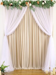 champagne tulle backdrop curtains for baby shower party wedding photo drape backdrop for photography props engagement bridal shower 5 ft x 10 ft
