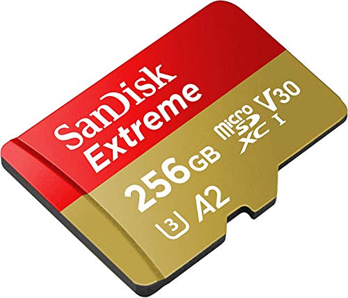 SanDisk Extreme (UHS-1 U3 / V30) A2 256GB MicroSD (2 Pack) Memory Card for GoPro Hero 9 Black Action Cam Hero9 SDXC (SDSQXA1-256G-GN6MN) Bundle with (1) Everything But Stromboli Micro SD Card Reader