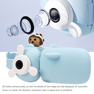 Oumefar Kids Video Camera, 1080P HD Kids DV Camera Cartoon Bear Blue 50 Million Pixels for Travel Digitalcamera