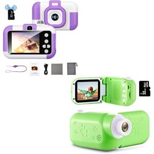 camera for kids 3-10 years,kids digital camera christmas birthday gifts for boys and girls,2.4 inch 1080p dual lens children video camera toys (32g)