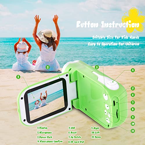 Camera for Kids 3-10 Years,Kids Digital Camera Christmas Birthday Gifts for Boys and Girls,2.4 Inch 1080p Dual Lens Children Video Camera Toys (32G)