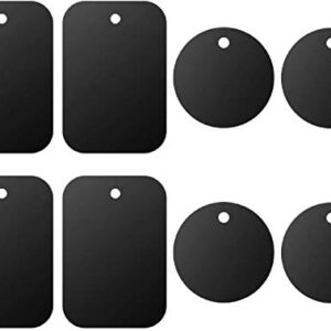 DSTELIN Universal Metal Plate 8 Pack for Magnetic Phone Car Mount Holder Cradle with Adhesive (Compatible with Magnetic Mounts) - 4 Rectangle and 4 Round, Black