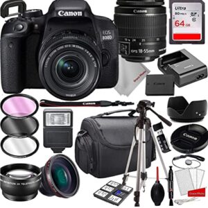 800D (T7i) DSLR Camera with 18-55mm is STM Zoom Lens Bundle + 64GB Memory, Case, Tripod and More