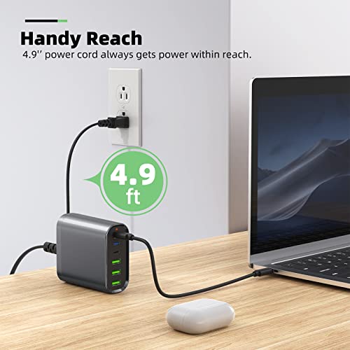 USB C Charger,155W USB C Charging Station Laptop Charger 6-Port Portable USB C Wall Fast Charger USB C Power Adapter for MacBook Pro/Air,iPad Pro,iPhone 14/13/Mini/Pro/13Pro Max/12 Samsung Galaxy Note