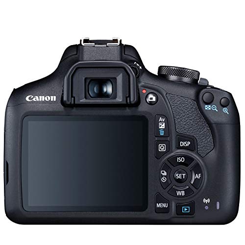 Canon EOS 2000D (Rebel T7) DSLR Camera w/Canon EF-S 18-55mm F/3.5-5.6 Zoom Lens + Case + 128GB Memory (28pc Bundle) (Renewed) Black
