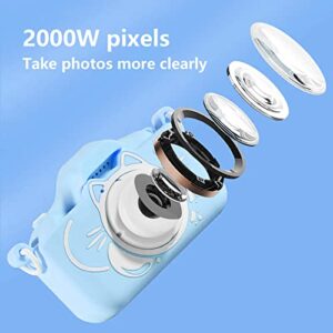Children's Camera, Cat Cartoon Children's Camera Front and Rear Double Lens 20 Million Selfie Camera Parent-Child Gift Camera Christmas Puzzle Gift