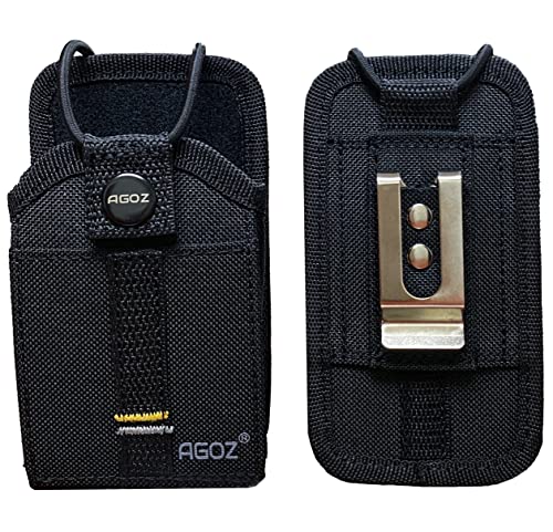 Agoz Radio Holster Case For Arcshell AR-5,AR-6, BaoFeng UV-5R,Midland GXT1000VP4, Unication G4 G5,Retevis RT22 RT22S Two Way Radio Walkie Talkie Pouch Holder,Duty Belt Metal Clip Loop,Card Slot (Snap)