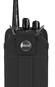 Agoz Radio Holster Case For Arcshell AR-5,AR-6, BaoFeng UV-5R,Midland GXT1000VP4, Unication G4 G5,Retevis RT22 RT22S Two Way Radio Walkie Talkie Pouch Holder,Duty Belt Metal Clip Loop,Card Slot (Snap)