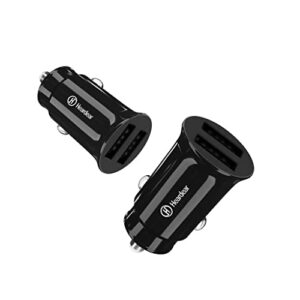 usb car charger, 2 pack cigarette lighter usb charger 4.8a car charger adapter car plug adapter flush fit compatible with iphone 13/12/11/xr/xs,ipad air 2/mini,samsung note 9/s10/s9 (2 pack black)