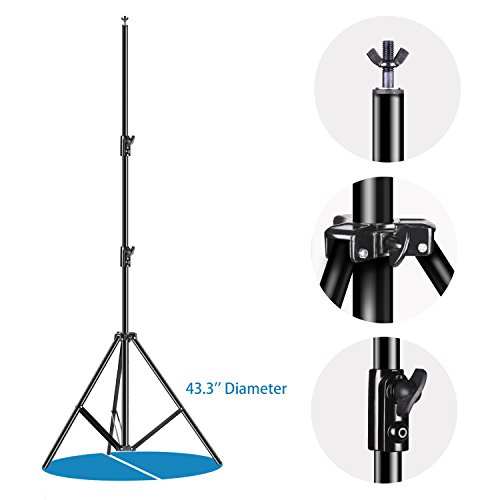 Emart Triple Crossbar 10 ft Wide 8.5 ft Height Backdrop Stand, Photo Video Studio Heavy Duty Adjustable Photography Muslin Background Support System Kit - 3 in 1 Multi Backdrop Stand