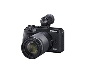 canon mirrorless camera [eos m6 mark ii] for vlogging + ef-m 18-150mm lens + evf kit|cmos (aps-c) sensor| dual pixel cmos auto focus| wi-fi |bluetooth| 4k video, black