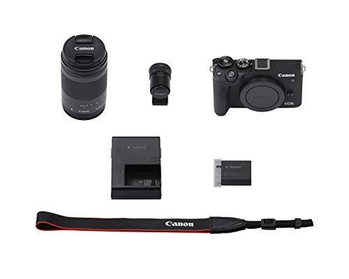 Canon Mirrorless Camera [EOS M6 Mark II] for Vlogging + EF-M 18-150mm Lens + EVF Kit|CMOS (APS-C) Sensor| Dual Pixel CMOS Auto Focus| Wi-Fi |Bluetooth| 4K Video, Black