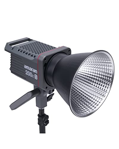 amaran 200x S 200W Bi-Color LED Video Light, 2700-6500k CRI95+, TLCI98+ Bluetooth App Control 9 Built-in Lighting Effects DC/AC Power Supply Bowens Mount Silent Fan (amaran 200xS)