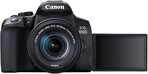 Canon EOS 850D (Rebel T8i) DSLR Camera w/with 18-55mm Lens Bundle with Wide Angle Lens, Telephoto Lens, SanDisk 64GB Memory Card, 3pc Filter Kit + Pro Kit (Renewed)