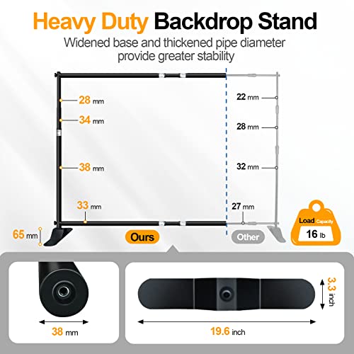 Emart Banner Stand, 10x8 ft Heavy Duty Adjustable Step and Repeat Backdrop Stand Kit for Photography, Trade Show, Photo Booth