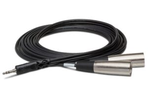 hosa cyx-403m 3.5 mm trs to dual xlr3m stereo breakout cable, 3 meters black