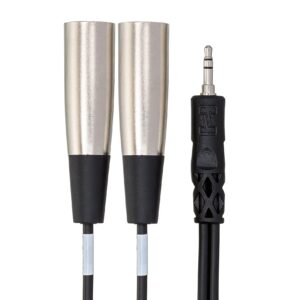 Hosa CYX-403M 3.5 mm TRS to Dual XLR3M Stereo Breakout Cable, 3 Meters Black