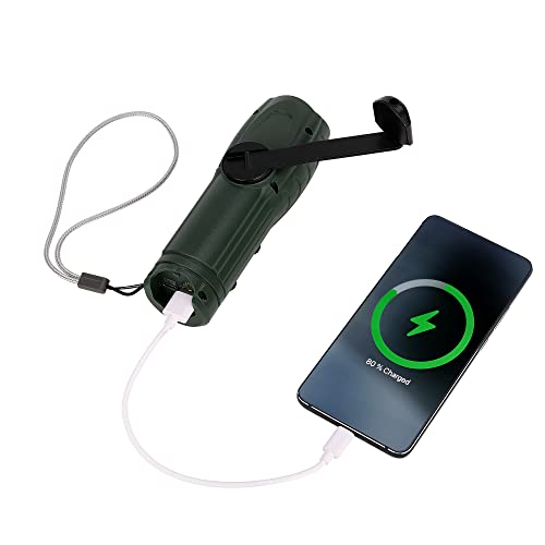 Hand Crank Flashlight with Emergency Radio LED Torch Phone Charger, Portable Dynamo SOS Rechargeable USB Charging Handheld LED Flashlights Built-in Loudspeaker for Camping Hiking Gift