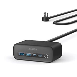 Anker 525 Charging Station, 7-in-1 USB C Power Strip for iphone13/14, 5ft Extension Cord with 3AC,2USB A,2USB C,Max 65W Power Delivery Desktop Accessory for MacBook Pro, Home, Office (Phantom Black)