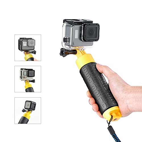 SOONSUN Waterproof Floating Hand Grip Compatible with GoPro Hero 11 10 9 8 7 6 5 4 3+ 2 1 Session Fusion Max, Floaty Handle Handler with Mini Tripod Accessories Kit for Action Cameras Water Sports