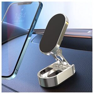 nhhc magnetic phone holder for car,foldable phone mount 360°rotation 6 super strong magnets,magnet for car dashboard phone holder magnetic car mount for iphone and all smartphone (silver)