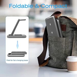 Wireless Charging Station - TYCRALI 3 in 1 Wireless Charger for Multiple Devices Apple, Foldable Charger Stand Designed for iPhone 14/13/12/Pro/Max, AirPods, iWatch, Ideal Gift for Men