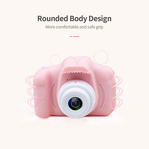 PENCHEN X2 Kids Camera 2 inch HD Color Display Rechargable Camera Camera Lovely Camera with 32GB Memory Ca Pink