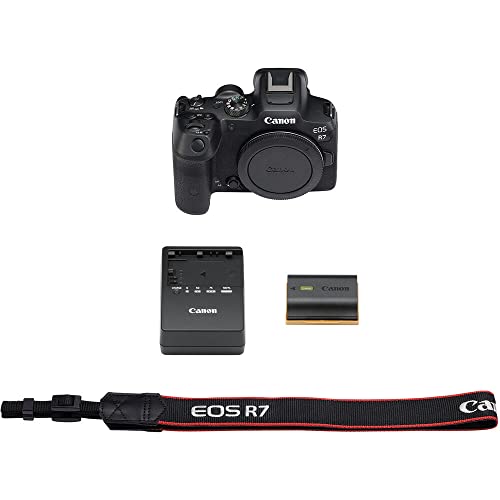 Canon EOS R7 Mirrorless Camera (5137C002) + Canon EF 50mm Lens (0570C002) + Canon Mount Adapter + Sony 64GB Tough SD Card + Filter Kit + Bag + Charger + LPE6 Battery + Card Reader + More (Renewed)