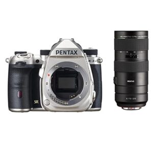 pentax k-3 mark iii aps-c-format dslr camera body, silver hd d fa 70-210mm f4 ed sdm wr lens